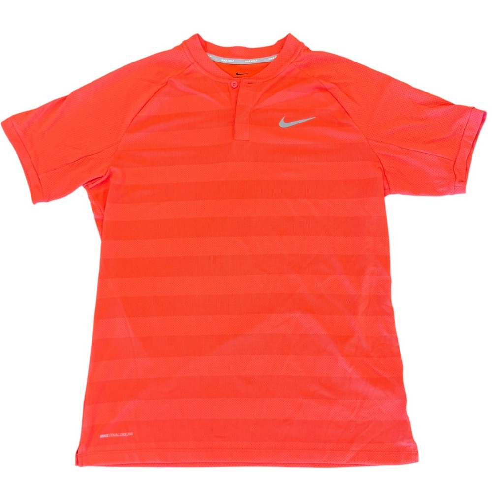 Nike Golf Zonal Cooling Polo Shirt Mens Medium Orange Blade Collar Raglan 891880
